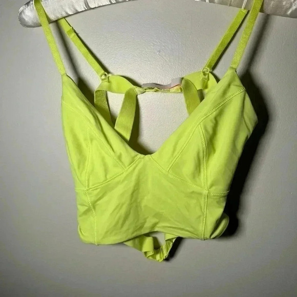 Victoria  secret 5/$25 🎀neon swim top deep plunge M - Picture 2 of 4